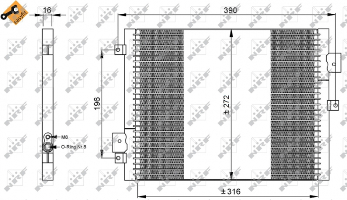 Radiator AC condensator Porsche 911 (04 -) 3.6i-3.8i / Boxster (04 -) 2.7i-3.2i / Cayman (05 -) [1]