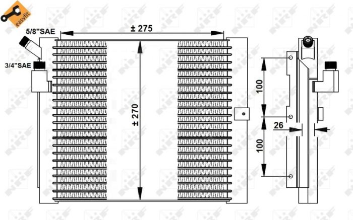 Radiator AC condensator Porsche 911 (964) - 3.3 Turbo / 911 (993) - 3,8 Carrera RS 4 '90-'97 [1]