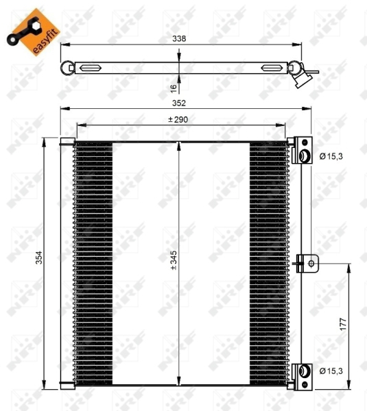 Radiator AC condensator potrivit PORSCHE 911, 911 TARGA, BOXSTER, BOXSTER SPYDER, CAYMAN 2.7/3.4/3.8 12.11- [1]