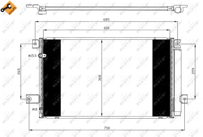 Radiator AC condensator Toyota Avensis (T25) - 2.2 D-CAT 150KM/177KM [4]