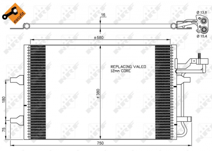 Radiator AC condensator VOLVO C30 1.6D, 2.0D, 2.4 D5 10/2006- / S40 II, 1.6D, 2.0D, 2.4 D5 01/2004- / V50, 1.6D, 2.0D, 2.4 D5 04/2004 - [5]