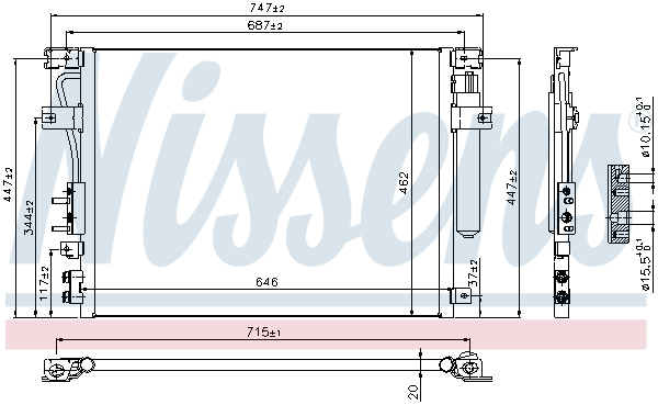 Radiator aer conditionat AC cu uscator potrivit CHRYSLER 300C; LANCIA THEMA 2.7-6.1 09.04- [3]
