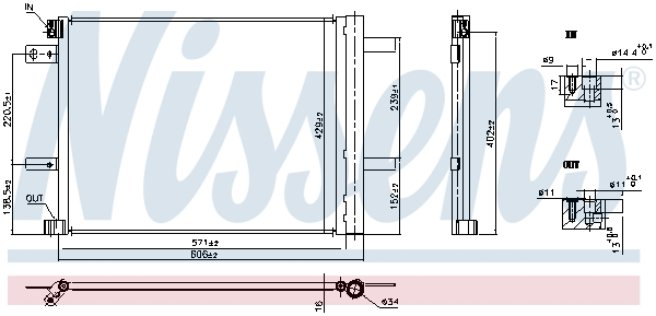 Radiator aer conditionat AC cu uscator potrivit DS DS 7, DS 9; CITROEN BERLINGO, BERLINGO/MINIVAN, C4 SPACETOURER, GRAND C4 SPACETOURER, SPACETOURER; OPEL COMBO E TOUR / LIFE, COMBO/MINIVAN 1.2-Electr [1]