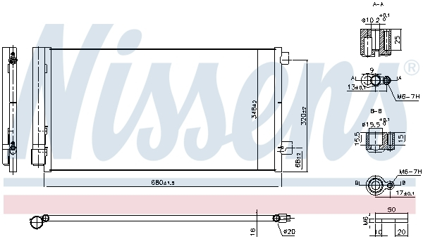 Radiator aer conditionat AC cu uscator potrivit JEEP COMPASS 1.4/1.6D/2.0D 03.17- [1]