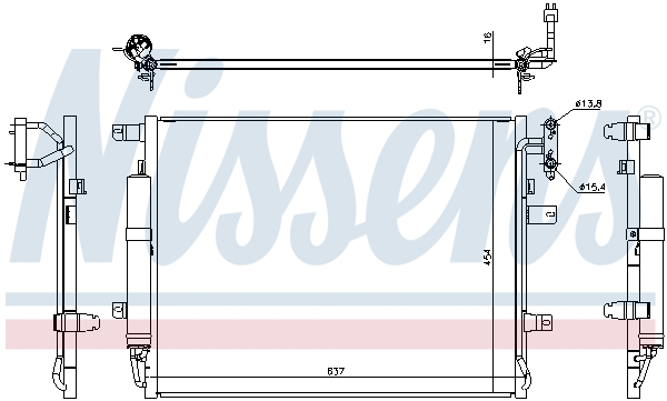 Radiator aer conditionat AC cu uscator potrivit LAND ROVER RANGE ROVER III 4.4D 07.10-08.12 [3]