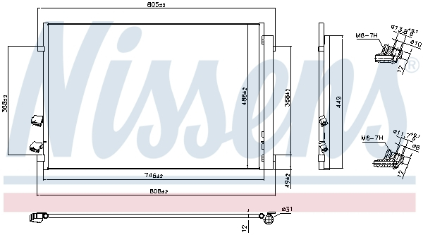 Radiator aer conditionat AC cu uscator potrivit MAN TGE; VW CRAFTER, GRAND CALIFORNIA CAMPER 2.0D 09.16- [1]