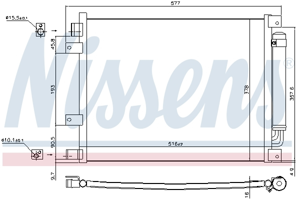 Radiator aer conditionat AC cu uscator potrivit NISSAN ALMERA 1.5 08.12- [3]