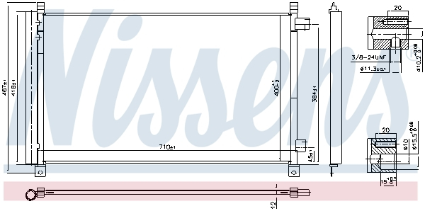 Radiator aer conditionat AC cu uscator potrivit NISSAN X-TRAIL III; RENAULT KOLEOS II 2.0/2.5 09.14- [3]