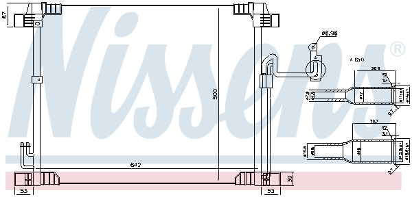 Radiator aer conditionat AC potrivit INFINITI EX, FX, QX50 I, QX70 3.5/3.7/5.0 10.08- [1]