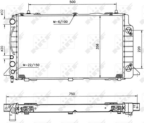 Radiator apa racire motor AUDI 80, COUPE 1.9D/2.0 intre 1989-1996 [1]