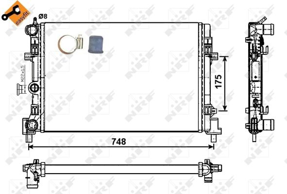 Radiator apa racire motor AUDI A1; SEAT IBIZA IV, IBIZA IV ST, IBIZA V, TOLEDO IV; SKODA FABIA II, FABIA III, RAPID, ROOMSTER, ROOMSTER PRAKTIK; VW POLO 1.0-1.9D dupa 2006 [1]