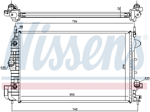 Radiator apa racire motor CADILLAC BLS; FIAT CROMA; OPEL SIGNUM, VECTRA C, VECTRA C GTS; SAAB 9-3 1.9D dupa 2004 [1]