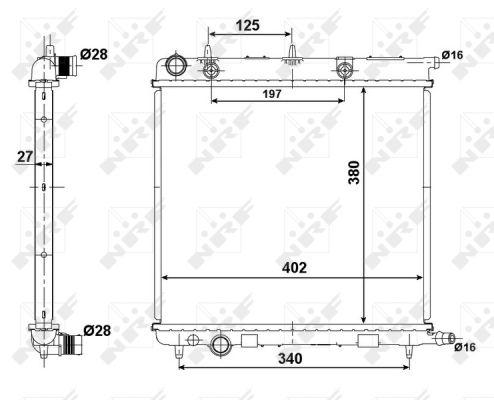 Radiator apa racire motor CITROEN C2, C2 ENTERPRISE, C3 I, C3 II, C3 PLURIEL; PEUGEOT 1007, 207, 207 SW 1.1-1.6D dupa 2002 [1]