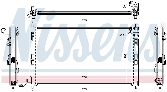 Radiator apa racire motor CITROEN C4 AIRCROSS, C-CROSSER, C-CROSSER ENTERPRISE; MITSUBISHI ASX, LANCER VIII, OUTLANDER II; PEUGEOT 4007, 4008 1.6D-2.2D dupa 2006 [1]