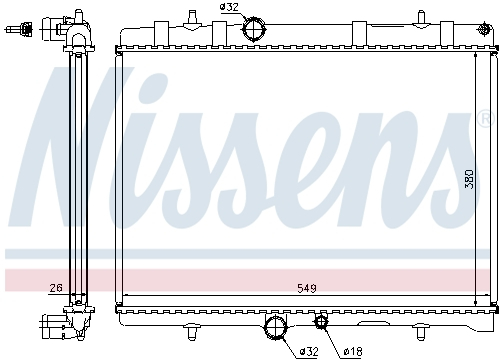 Radiator apa racire motor CITROEN C4, C4 I, XSARA; PEUGEOT 307, 307 CC, 307 SW 2.0/2.0D intre 2000-2010 [1]