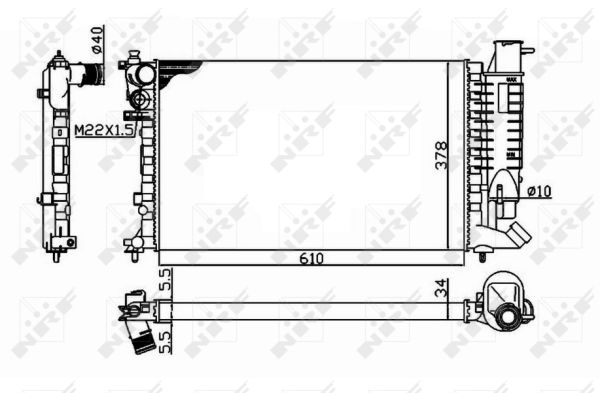 Radiator apa racire motor CITROEN ZX; PEUGEOT 306 1.8D/1.9D intre 1991-2001 [1]