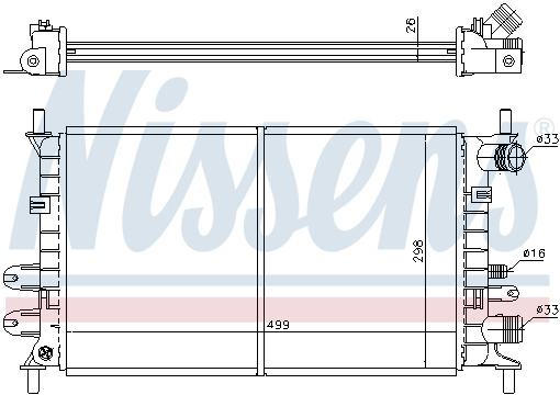 Radiator apa racire motor FORD ESCORT '91 EXPRESS, ESCORT '95, ESCORT V, ESCORT VI, ORION III 1.3 intre 1990-1999 [1]