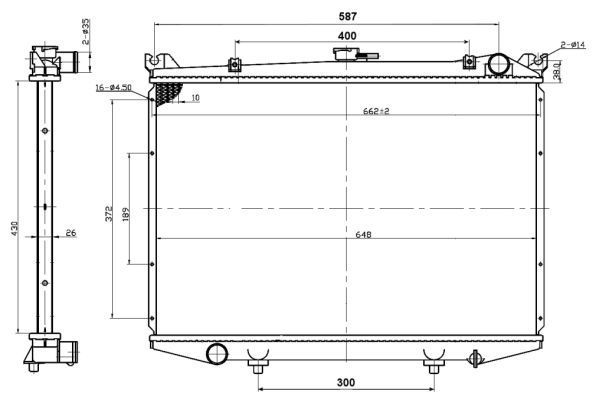 Radiator apa racire motor FORD MAVERICK; NISSAN PICK UP, TERRANO I 2.4/2.5D/2.7D intre 1986-1998 [1]