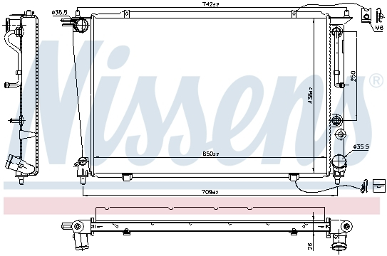 Radiator apa racire motor HYUNDAI H-1, H-1 / STAREX 2.5D intre 1997-2007 [1]