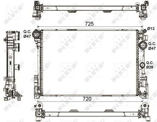 Radiator apa racire motor Mercedes Clasa C (C204), C T-MODEL (S204), C (W204), CLS (C218), CLS SHOOTING BRAKE (X218), E (A207), E (C207), E T-MODEL (S212), E (W212), SLC (R172), SLK (R172) 1.6-3.5 dup [1]