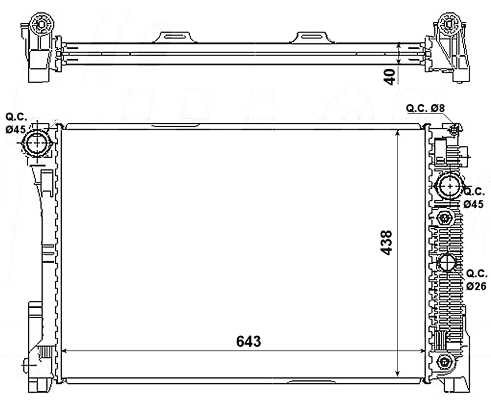 Radiator apa racire motor Mercedes Clasa C (C204), C T-MODEL (S204), C (W204), E T-MODEL (S212), E (W212), GLK (X204) 2.2D/3.0D/6.2 dupa 2008 [1]