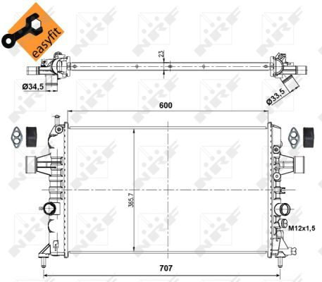 Radiator apa racire motor OPEL ASTRA G, ASTRA G CLASSIC, ASTRA G CLASSIC CARAVAN 1.6 intre 2000-2009 [1]