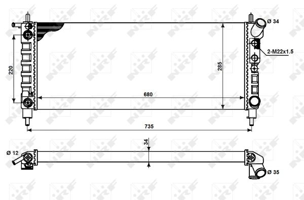 Radiator apa racire motor OPEL CORSA B 1.2 intre 1998-2000 [1]