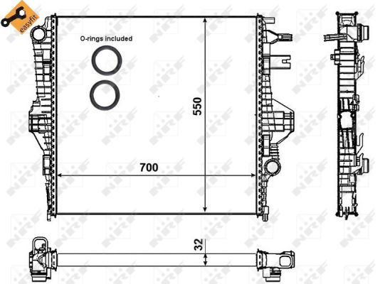 Radiator apa racire motor PORSCHE CAYENNE; VW TOUAREG 3.0D/3.0H/3.6 dupa 2010 [1]