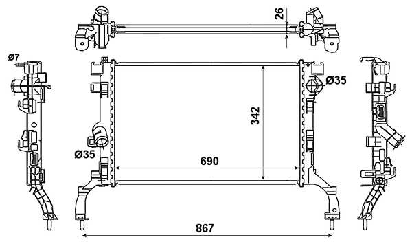 Radiator apa racire motor RENAULT LAGUNA, LAGUNA III, LATITUDE 1.5D/2.0D dupa 2007 [1]