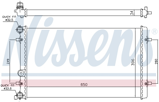 Radiator apa racire motor (transmisie automata/manuala) AUDI TT; SEAT LEON, TOLEDO II; VW BORA, GOLF IV 1.8-3.2 intre 1997-2006 [1]