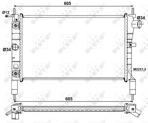 Radiator apa racire motor (transmisie automata) OPEL ASTRA F 1.4/1.6 intre 1991-1998 [1]