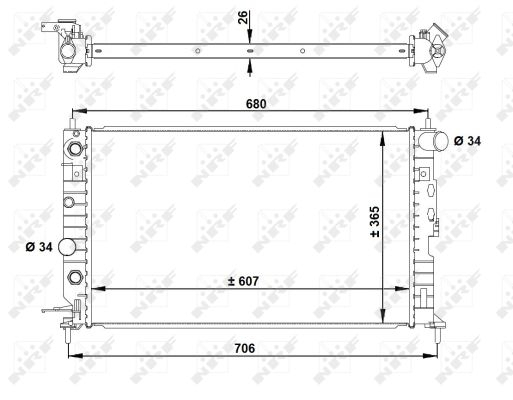 Radiator apa racire motor (transmisie automata) OPEL VECTRA A, VECTRA B 1.6-2.6 intre 1988-2003 [1]