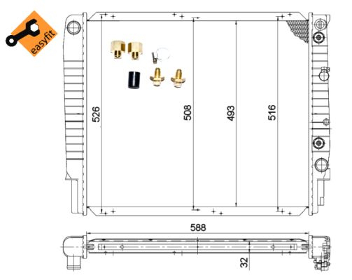 Radiator apa racire motor (transmisie automata) VOLVO 940, 940 II, 960, 960 II, S90, V90 2.3/2.5/2.9 intre 1990-1998 [1]