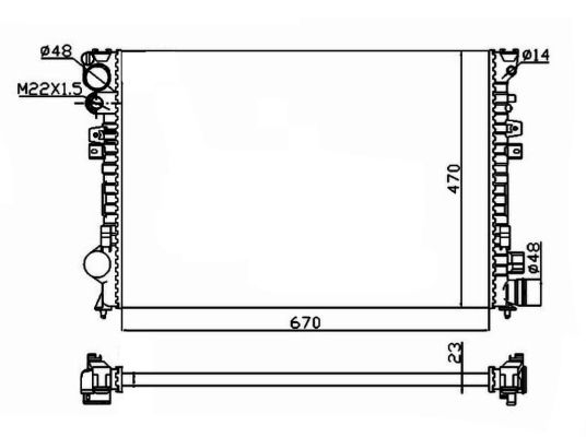 Radiator apa racire motor (transmisie manuala) CITROEN EVASION, JUMPY; FIAT SCUDO, ULYSSE; LANCIA ZETA; PEUGEOT 806, EXPERT 1.6-2.0 intre 1994-2006 [1]
