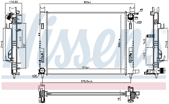 Radiator apa racire motor (transmisie manuala) DACIA DOKKER, DOKKER EXPRESS, DUSTER, LODGY, LOGAN II, LOGAN MCV II, SANDERO II; RENAULT CAPTUR I, CLIO IV, LOGAN I, LOGAN/STEPWAY II 0.9-1.6LPG dupa 200 [1]