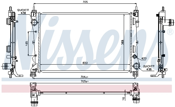 Radiator apa racire motor (transmisie manuala) FIAT DOBLO; OPEL COMBO, COMBO / TOUR 1.3D dupa 2010 [1]