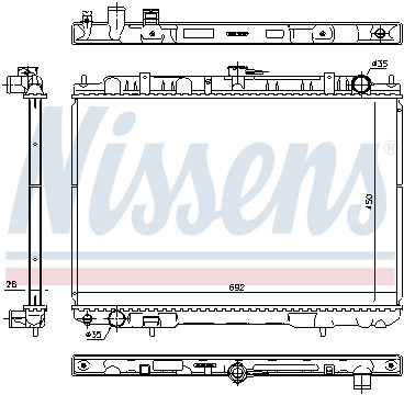 Radiator apa racire motor (transmisie manuala) NISSAN X-TRAIL 2.2D intre 2001-2013 [1]