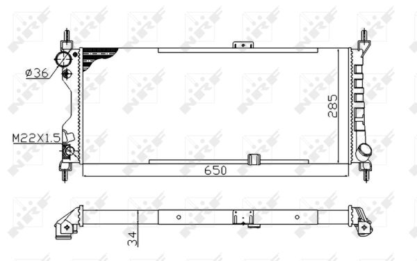 Radiator apa racire motor (transmisie manuala) OPEL COMBO, CORSA B 1.5D/1.7D intre 1993-2002 [1]