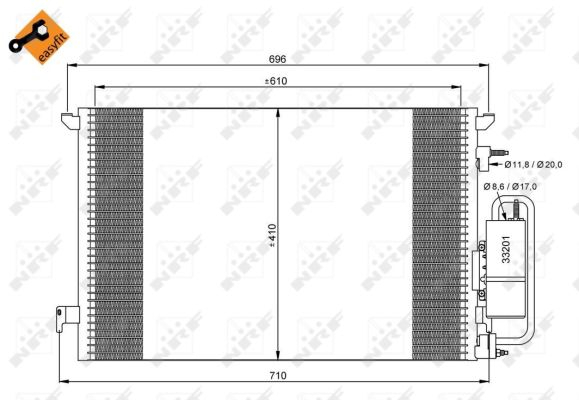 Radiator clima AC cu uscator FIAT CROMA; OPEL SIGNUM, VECTRA C, VECTRA C GTS; SAAB 9-3 1.6-3.2 dupa 2002 [1]