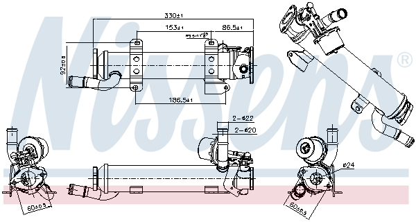 Radiator EGR potrivit ABARTH 124 SPIDER; AUDI A3, TT; SEAT ALTEA, ALTEA XL, LEON, TOLEDO III; SKODA OCTAVIA II, SUPERB II, YETI; VW EOS, GOLF IV, GOLF PLUS V, GOLF V 1.4/1.9D/2.0D 10.97- [3]