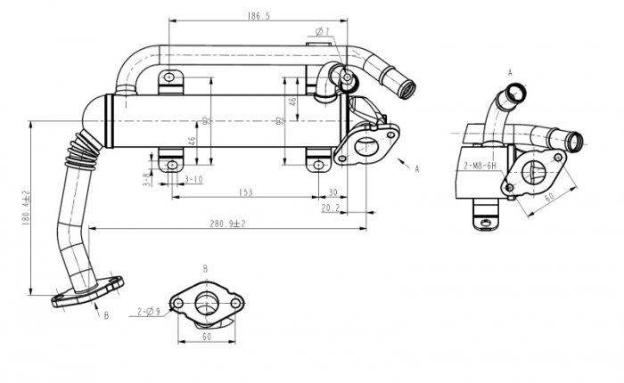 Radiator EGR potrivit SEAT CORDOBA, IBIZA III, IBIZA IV, IBIZA IV SC; SKODA FABIA II, ROOMSTER, ROOMSTER PRAKTIK; VW POLO 1.4D 04.05-06.10 [5]
