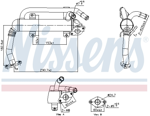 Radiator EGR potrivit SEAT CORDOBA, IBIZA III, IBIZA IV, IBIZA IV SC; SKODA FABIA II, ROOMSTER, ROOMSTER PRAKTIK; VW POLO 1.4D 04.05-06.10 [1]