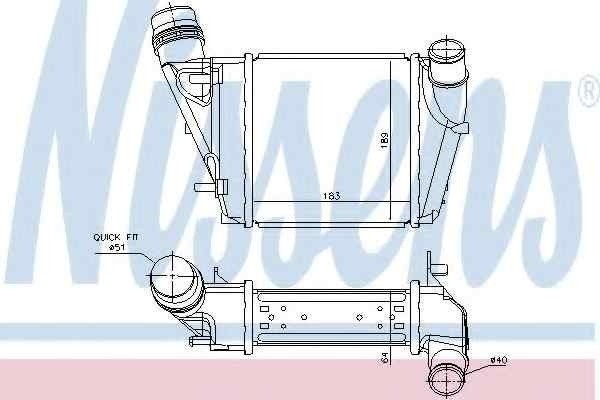Radiator intercooler RENAULT TWINGO II (CN0_) NISSENS 96410 [1]