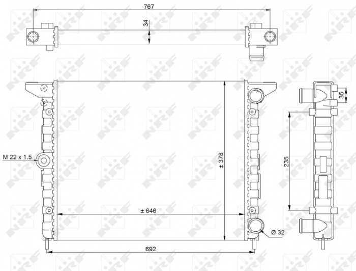 Radiator motor potrivit FORD GALAXY I, GALAXY MK I; SEAT ALHAMBRA; VW SHARAN 1.8/1.9D/2.0 -05.06 [1]
