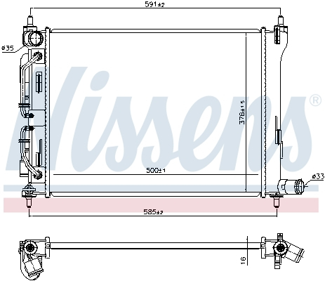 Radiator racire motor (4-viteze) potrivit KIA RIO IV, STONIC 1.4 [1]