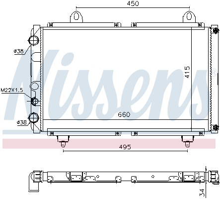 Radiator racire motor potrivit CITROEN C25; FIAT DUCATO, TALENTO; PEUGEOT J5 1.9D/2.5D [1]