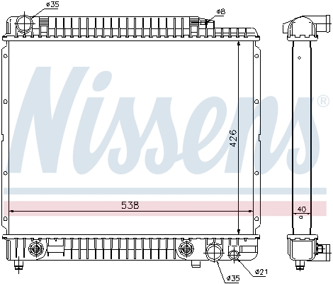 Radiator racire motor potrivit MERCEDES 123 (C123), 123 (W123), 123 T-MODEL (S123) 2.9D/3.0D [1]