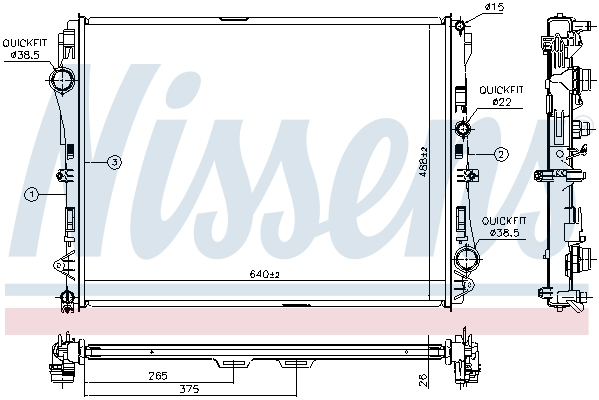 Radiator racire motor potrivit MERCEDES CLS (C257), E (A238), E (C238), E (W213), E ALL-TERRAIN (S213), E T-MODEL (S213), EQC (N293), ESPRINTER (B910), EVITO (W447) 1.7D-Electric [1]