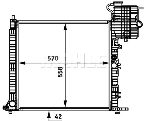 Radiator racire motor potrivit MERCEDES V (638/2), VITO (W638), TRAVEGO (O 580); SETRA 400 12.0D-2.8 [2]