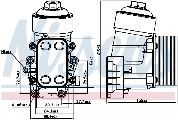 Radiator ulei termoflot cu carcasa filtru ulei potrivit AUDI A1, A3, A4 ALLROAD B8, A4 B8, A5, A6 C7, Q3, Q5, TT; SEAT ALHAMBRA, ALTEA, ALTEA XL, EXEO, EXEO ST, IBIZA IV, IBIZA IV SC 1.2D/1.6D/2.0D 05 [1]